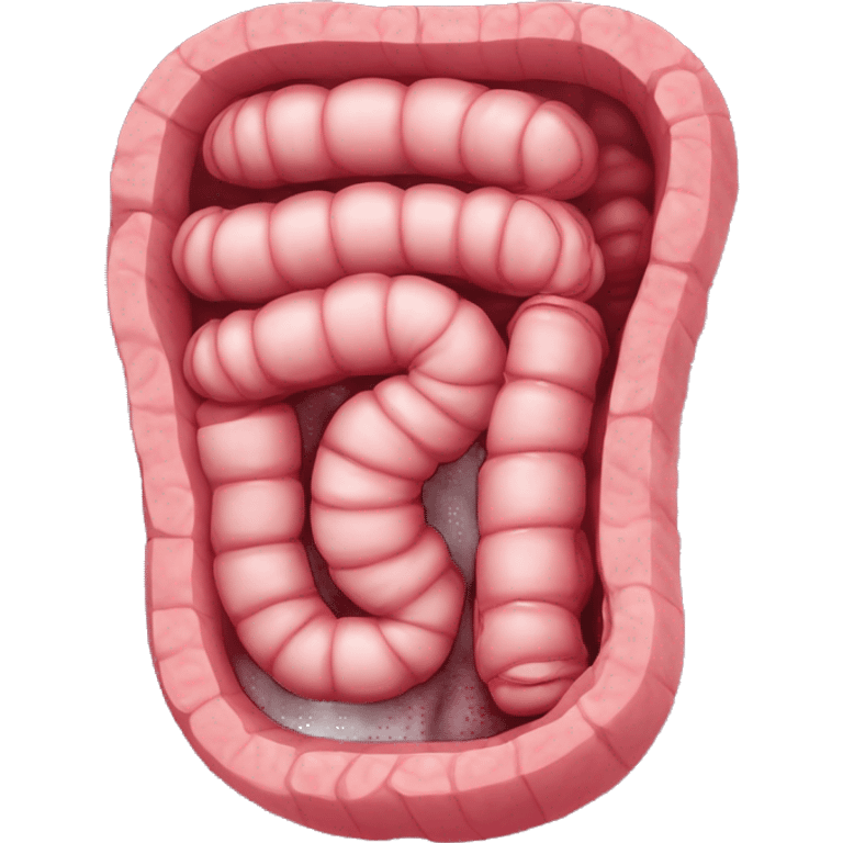 Obstruction in the intestines from a point of view inside the intestines (Medical purpose) emoji