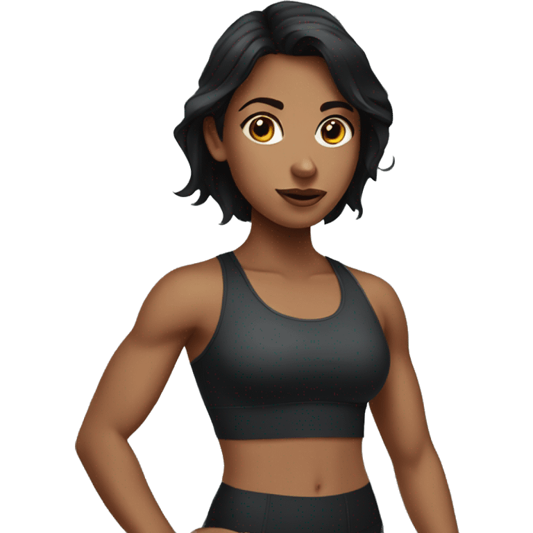 Dark haired girl at gym emoji