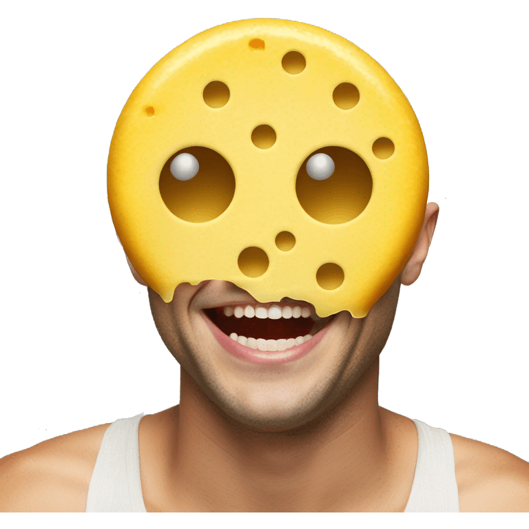 round yellow smiley face with swiss cheese-like holes in head emoji