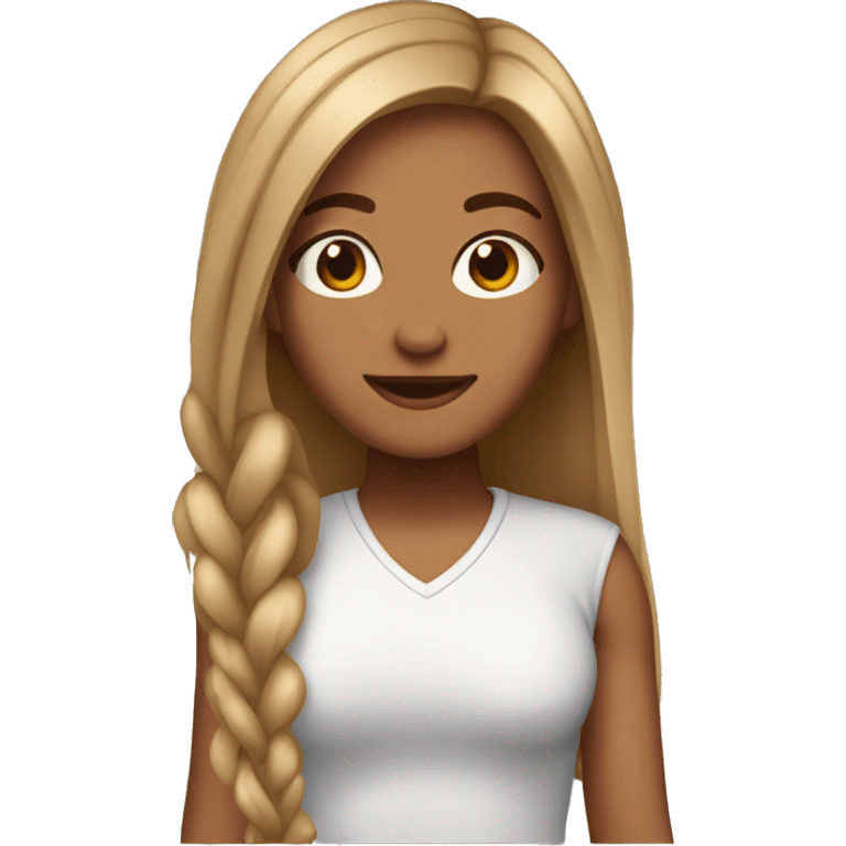 Girl tan skin long traigáis hair  emoji