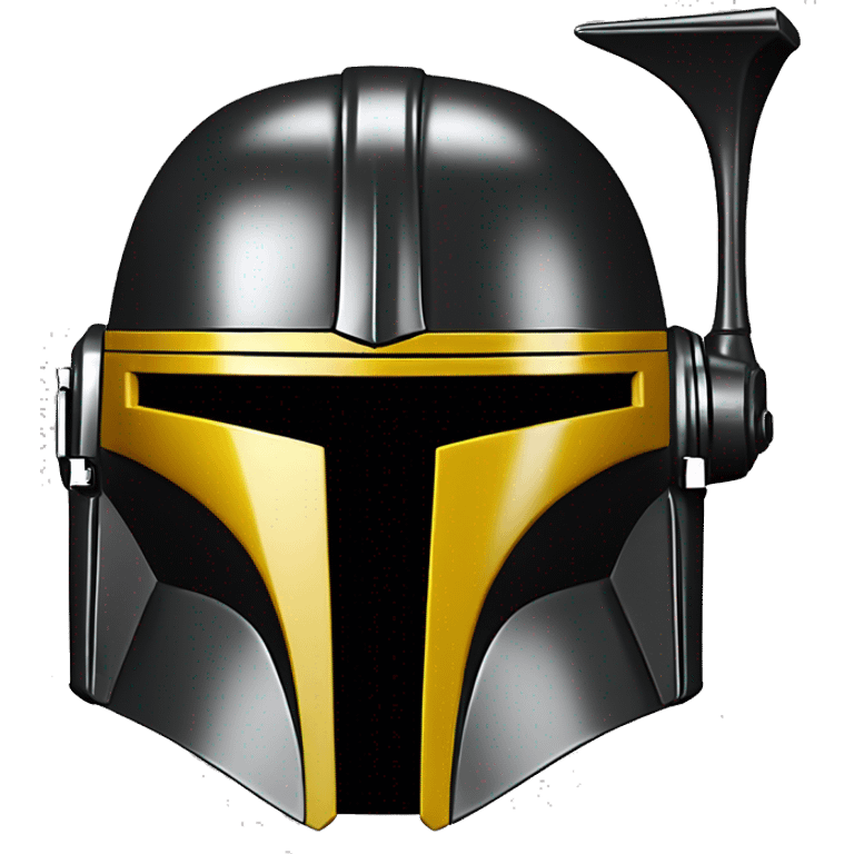 Mandalorian helmet black and yellow with antenna emoji