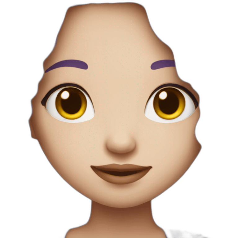 Beautiful girl with purple hair and White skin emoji