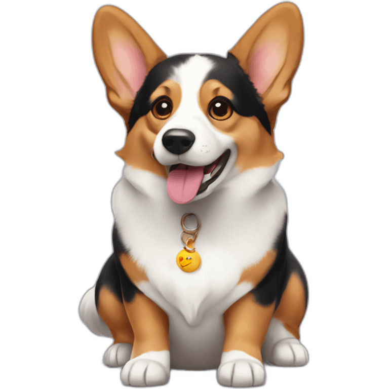 tricolor funnyt corgi emoji