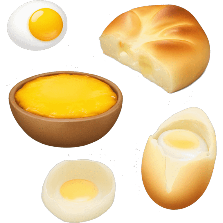 Adjarian khachapuri with egg yolk emoji