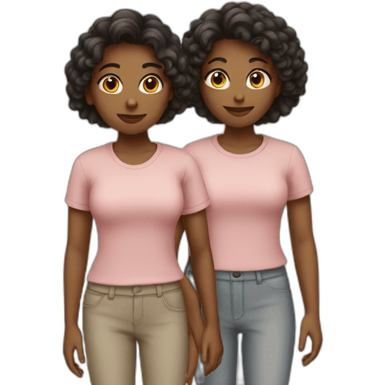 three girls standing emoji