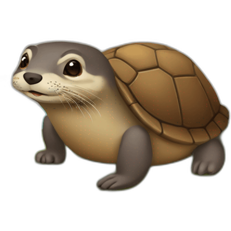 Une. Loutre sur une tortue. emoji