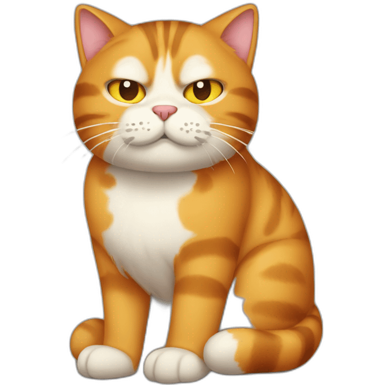 Garfield-style sleepy-eyed cat  emoji