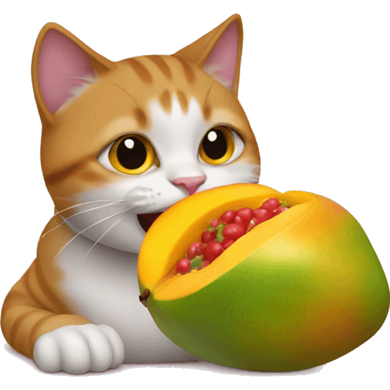 cat eating mango emoji