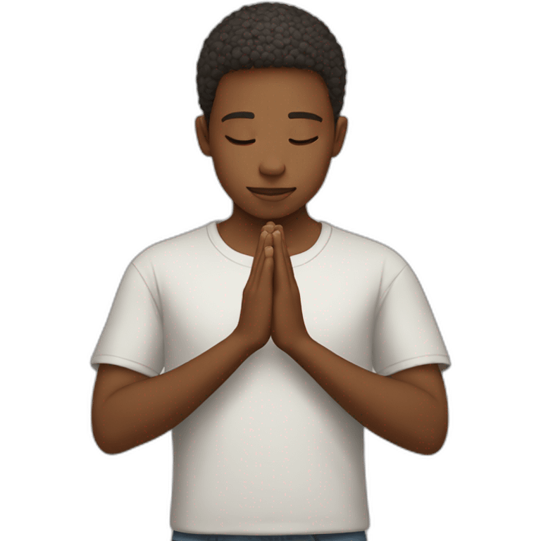 a teen praying emoji