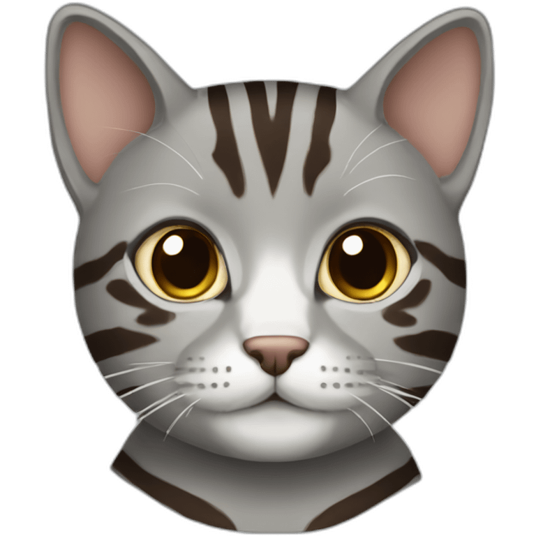 grey with brown stripes cat emoji