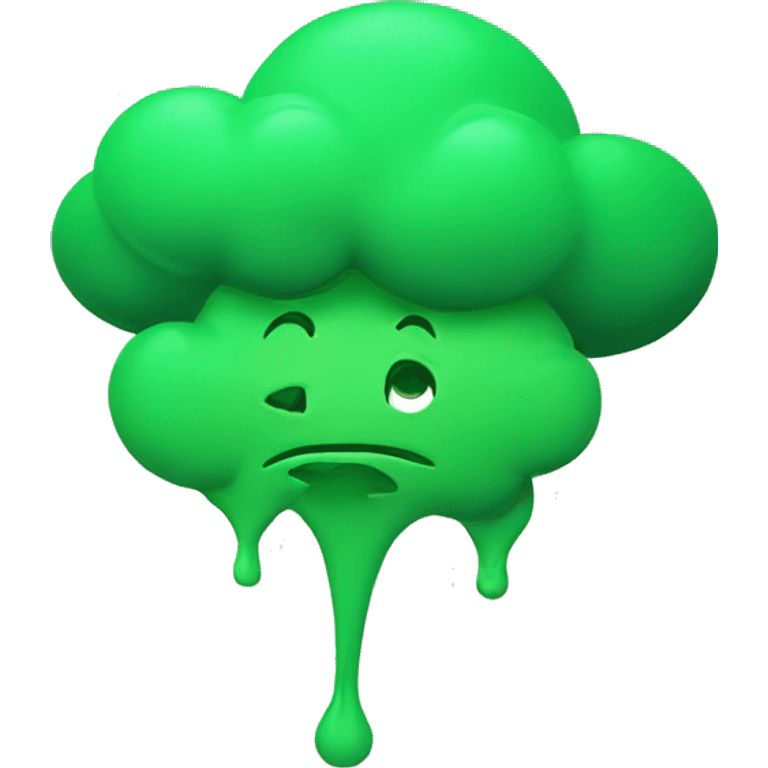 Green cloud with a face, wearing a hat emoji