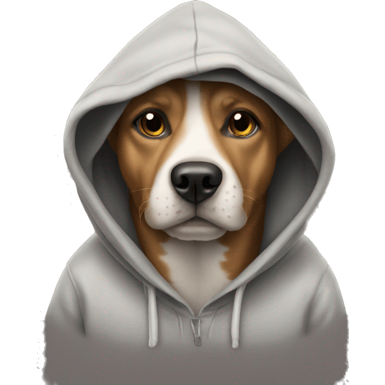 Dog wearing a hoodie emoji