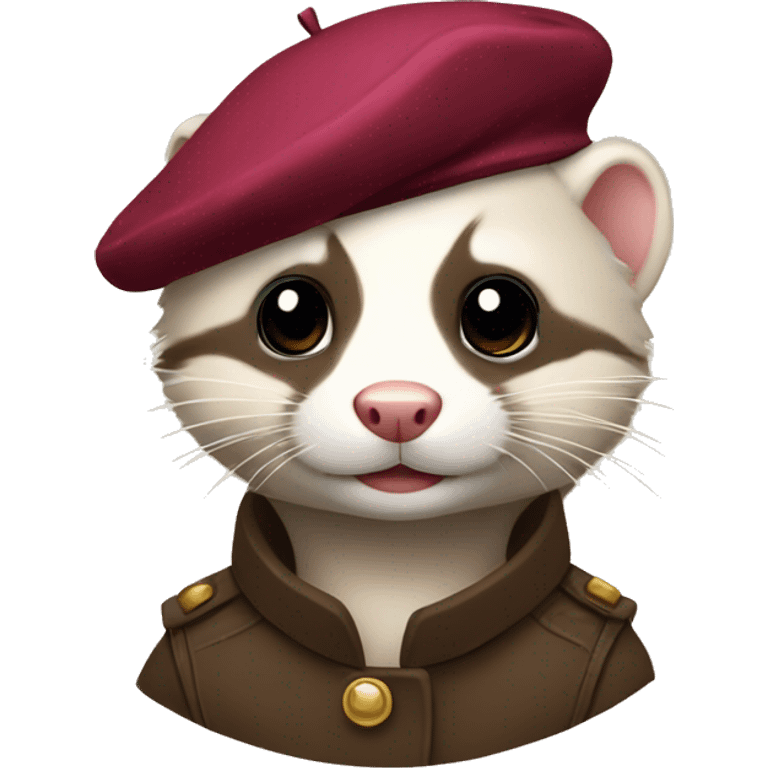 ferret with a beret  emoji