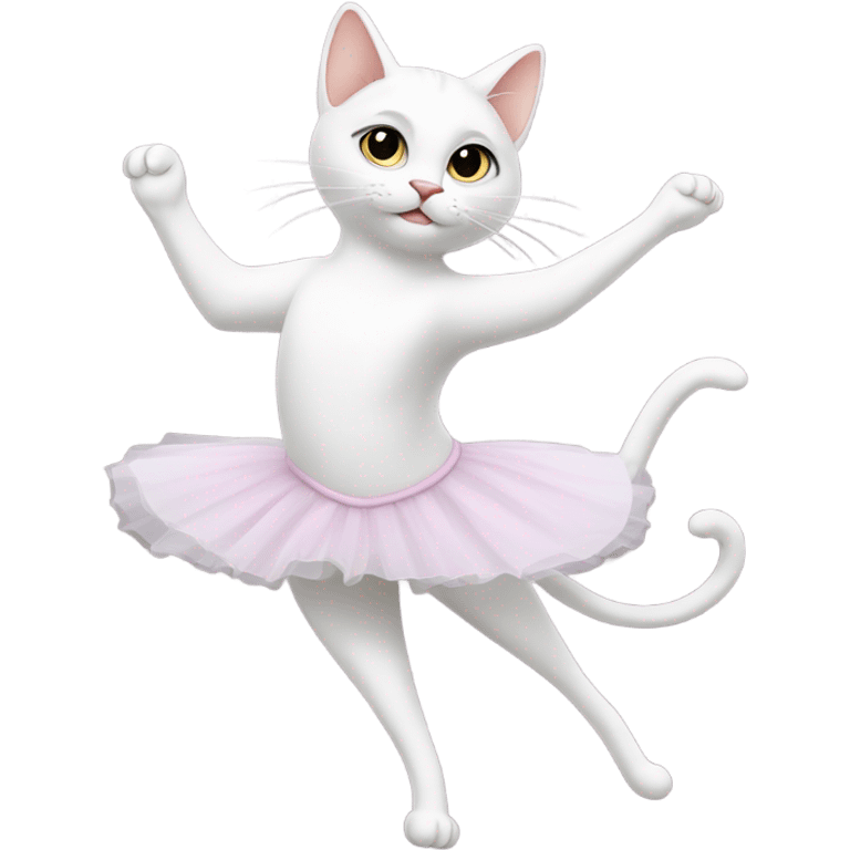 Ballerina white cat emoji