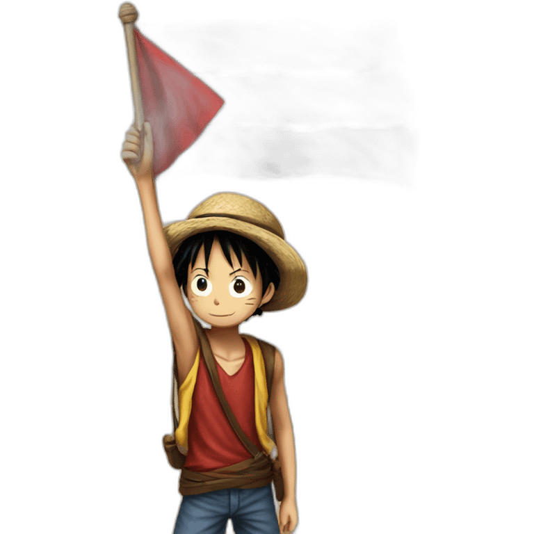 luffy hold on his hand flag  Palestine emoji