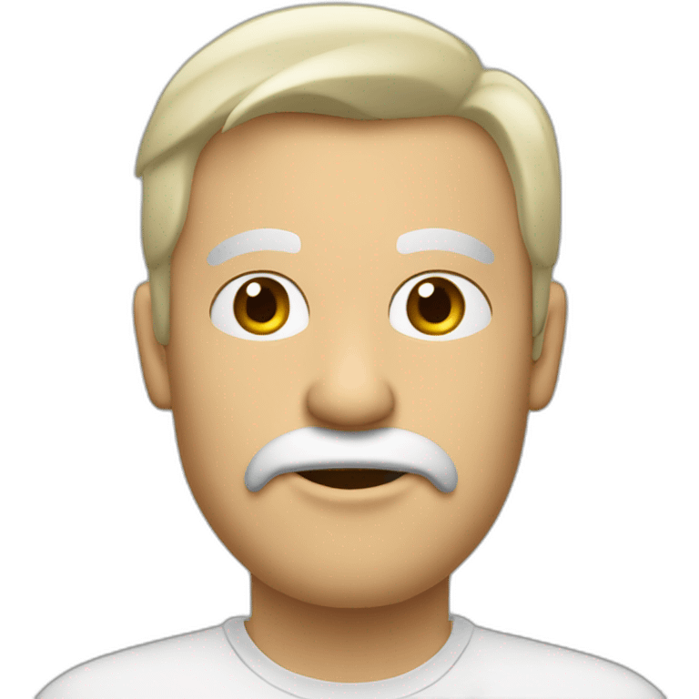 cara de hombre blanco sin pelo fumando una pipa emoji