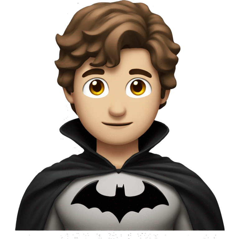 Batman on white boy with brown hair emoji