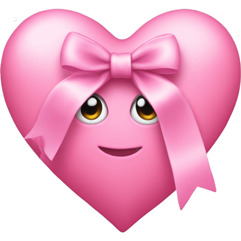 Pink heart with light pink bow  emoji