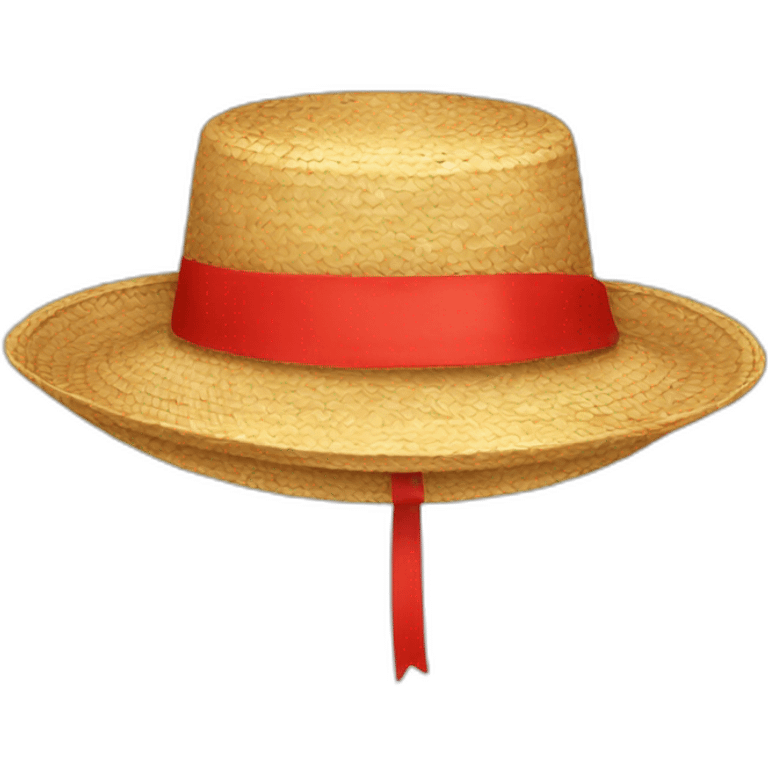 Only A straw hat with red ribbon emoji