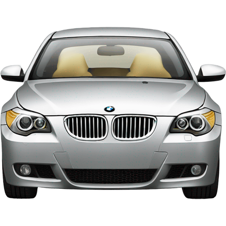 BMW E60 530D car in silver color with gold rims emoji