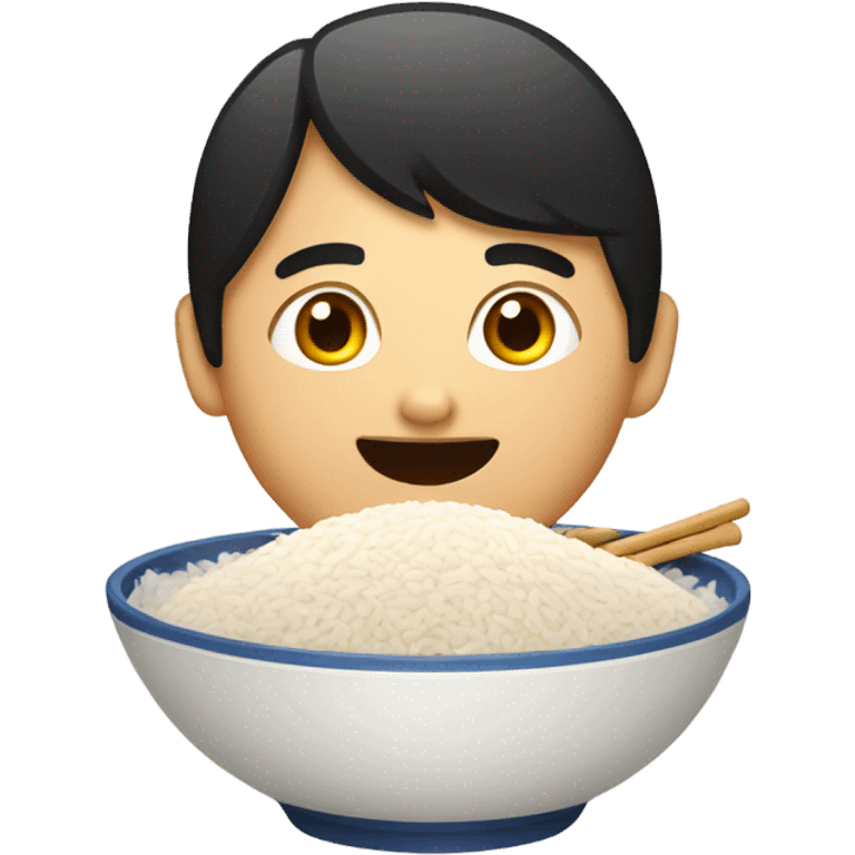 Asian person eating rice emoji