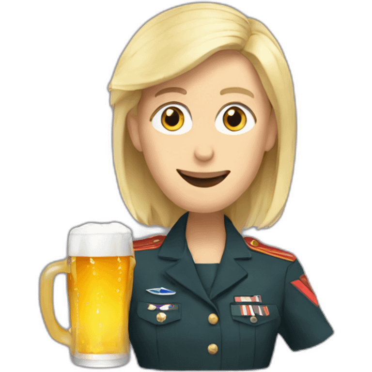 Marine Lepen drink a beer emoji