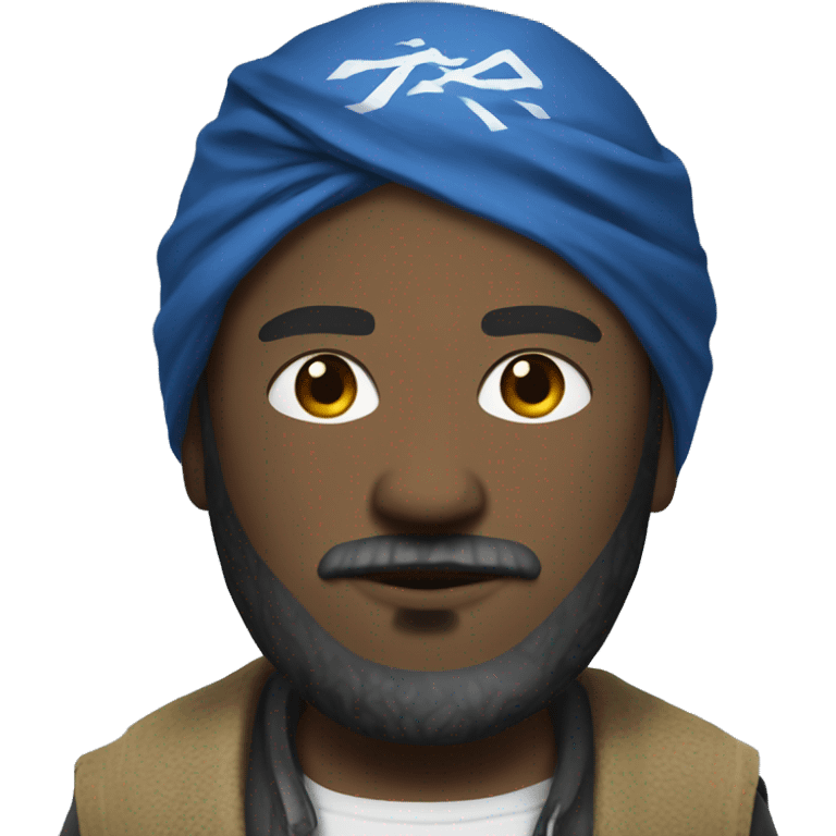 GTA Character with blue bandana and make it a white person with beard emoji