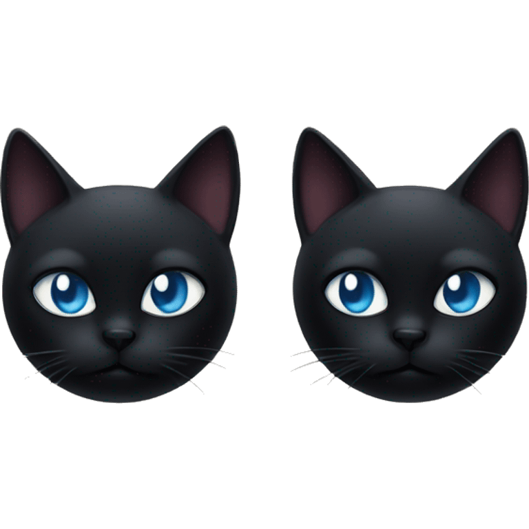 Two black cats one evil and one angelic  emoji