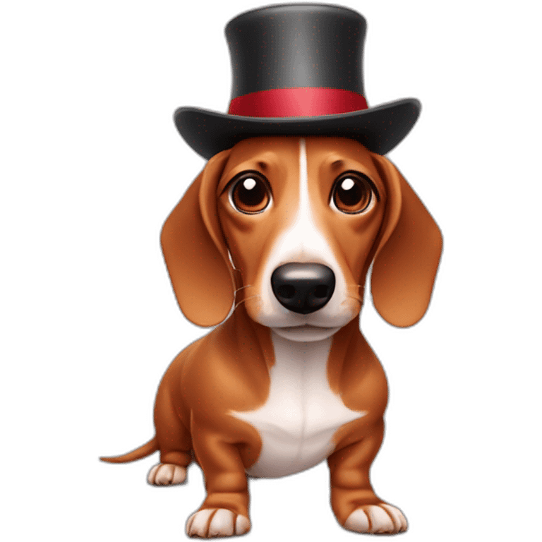 Sausage dog in hat emoji