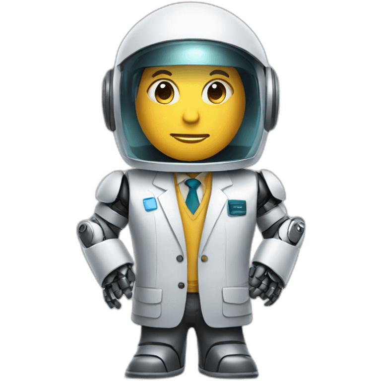 academic robot wearing teacher clothes emoji