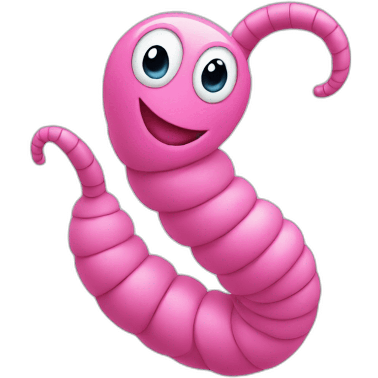 pink worm with hearts emoji