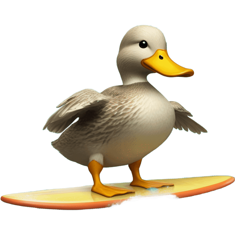 duck surfing  emoji