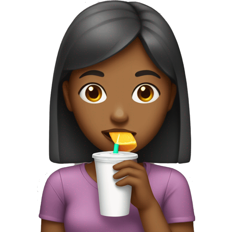 girl drinking a juicebox  emoji