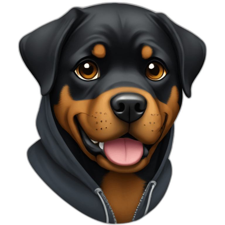 Rottweiler wearing a hoodie  emoji