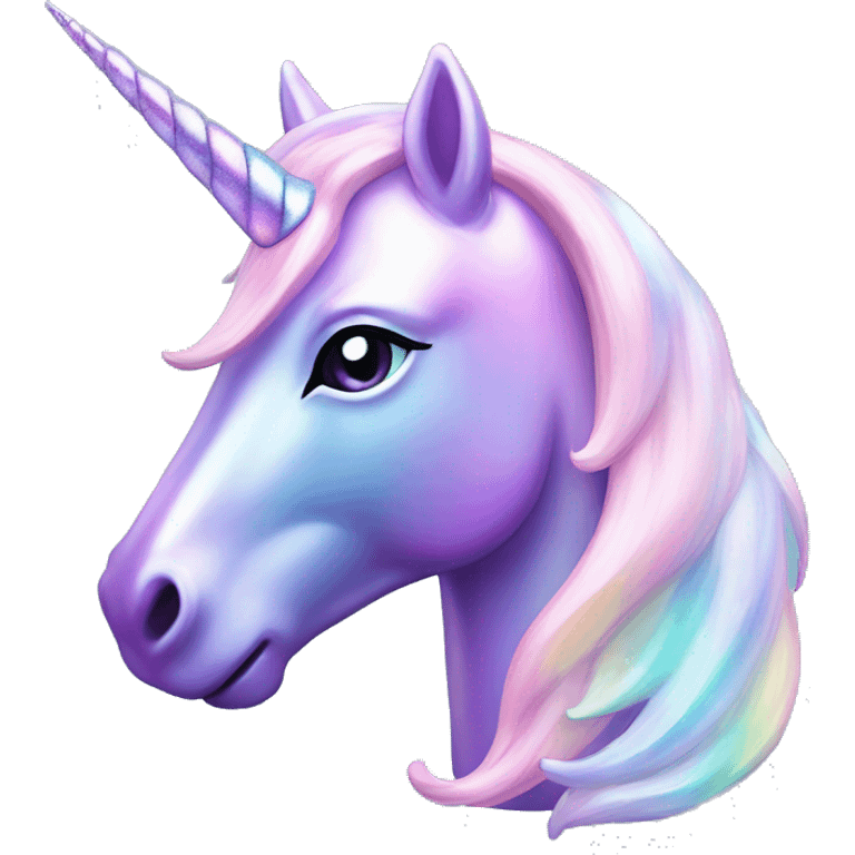 Sparkly glossy Pastel iridescent glass unicorn emoji