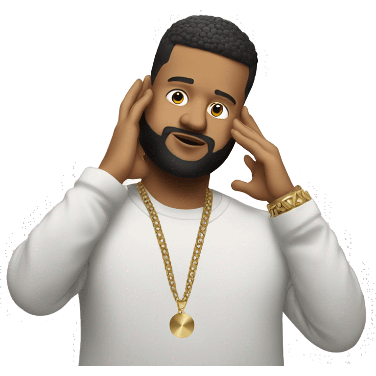 dj khalid with hand on his head emoji