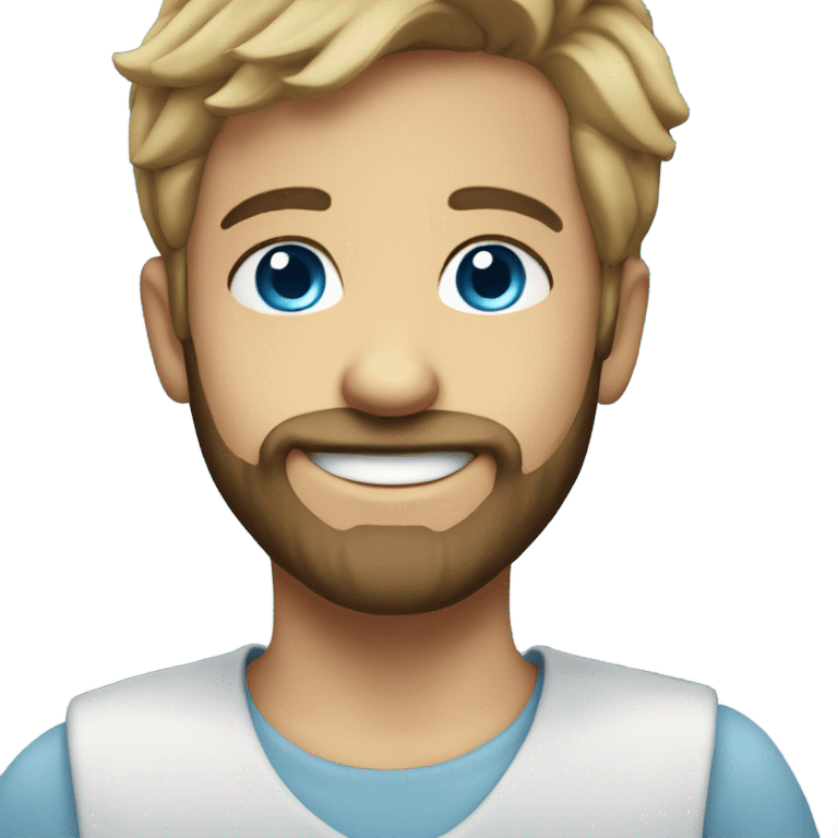 Blue eyed smiling boy with beard emoji