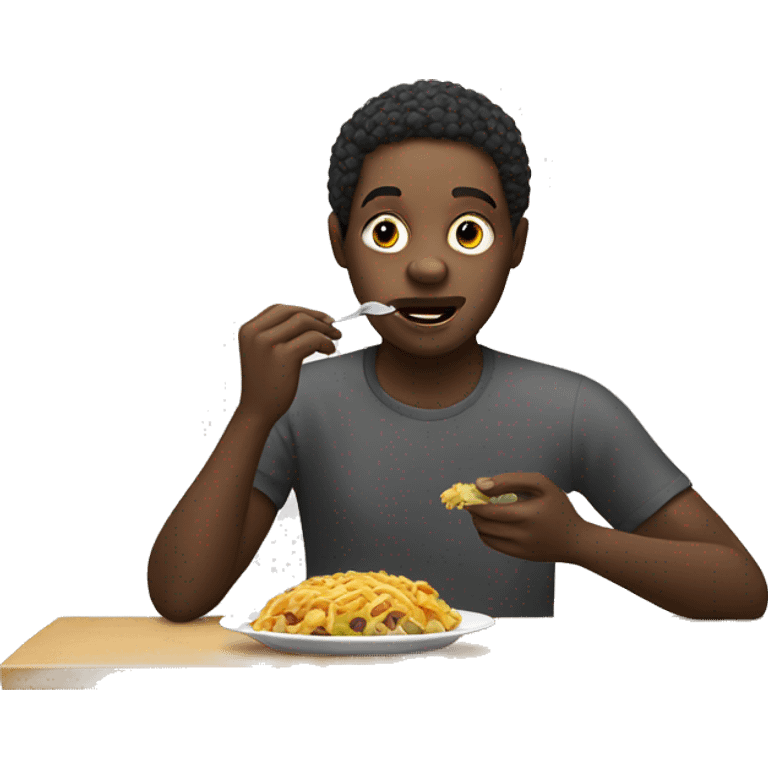 black person eating emoji