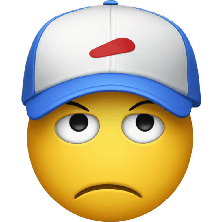 sad smiley face in a sport cap emoji