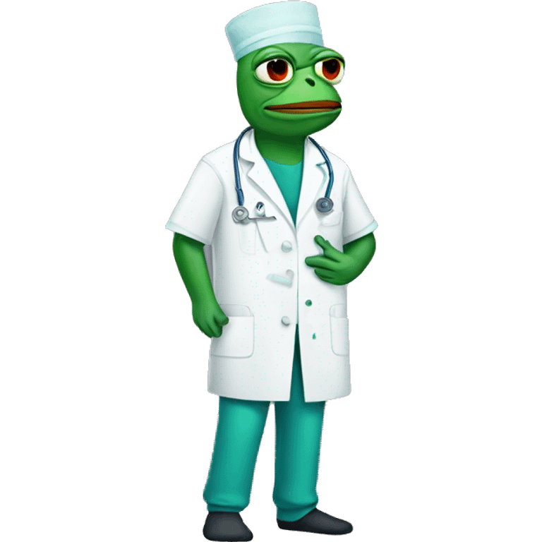 Pepe wearing surgeon clothes emoji