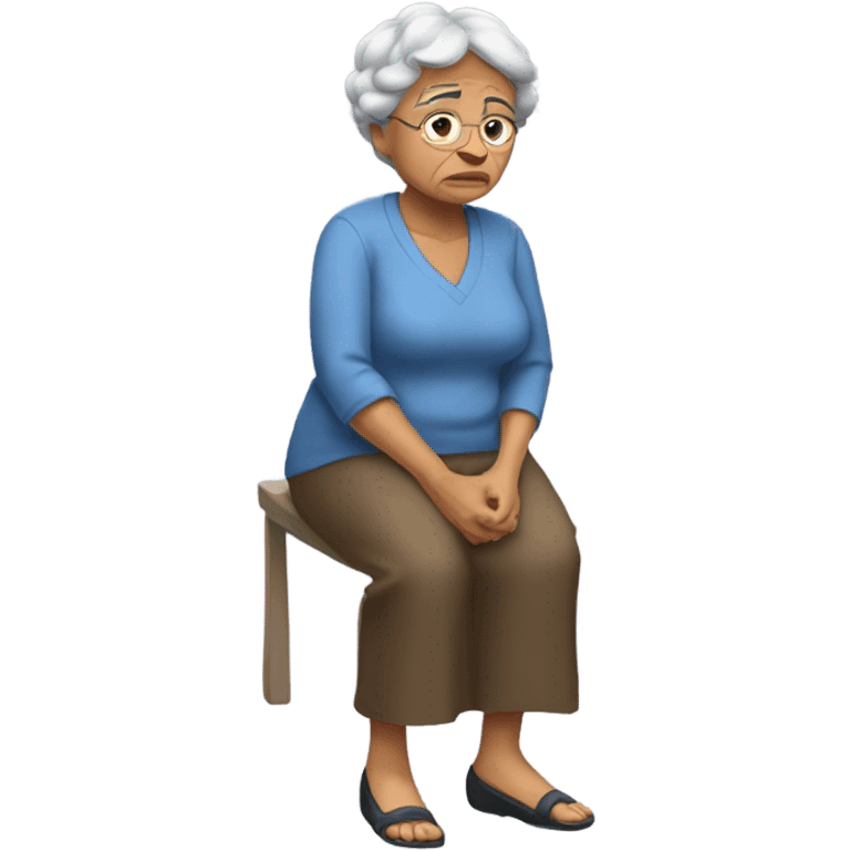 Grandma having pain in back emoji