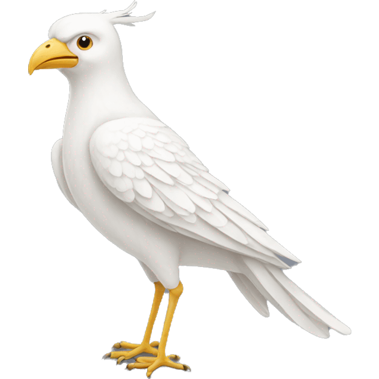 A tall white humanoid bird emoji