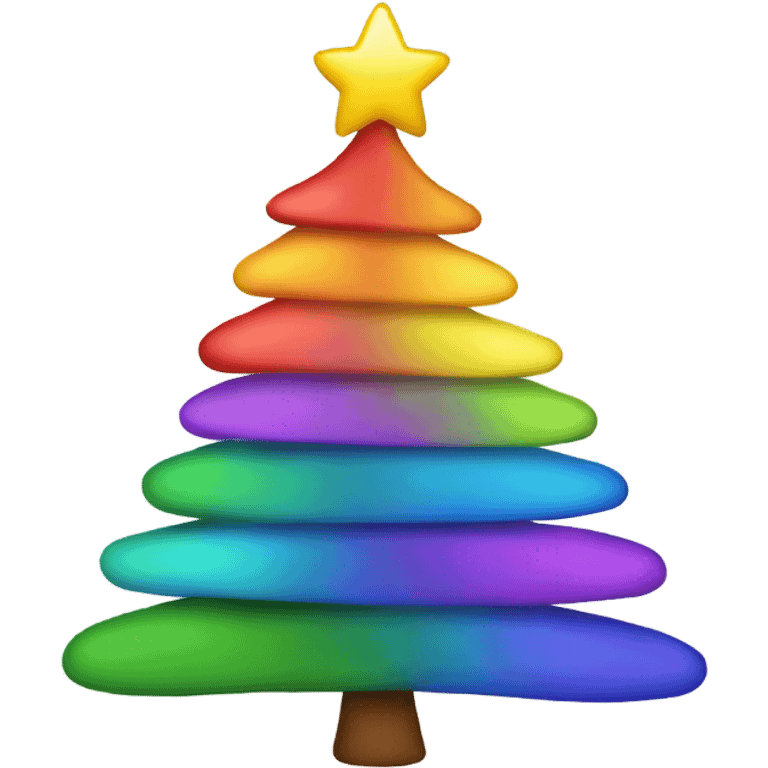 Rainbow Christmas tree emoji