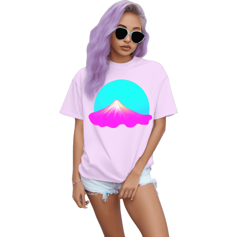 Vaporwave Skater fashion aesthetic baggy clothes graphic t shirt 420 emoji