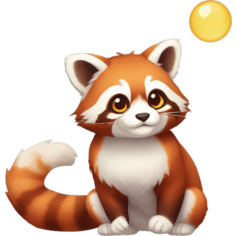 Red Panda Cat hybrid full body emoji