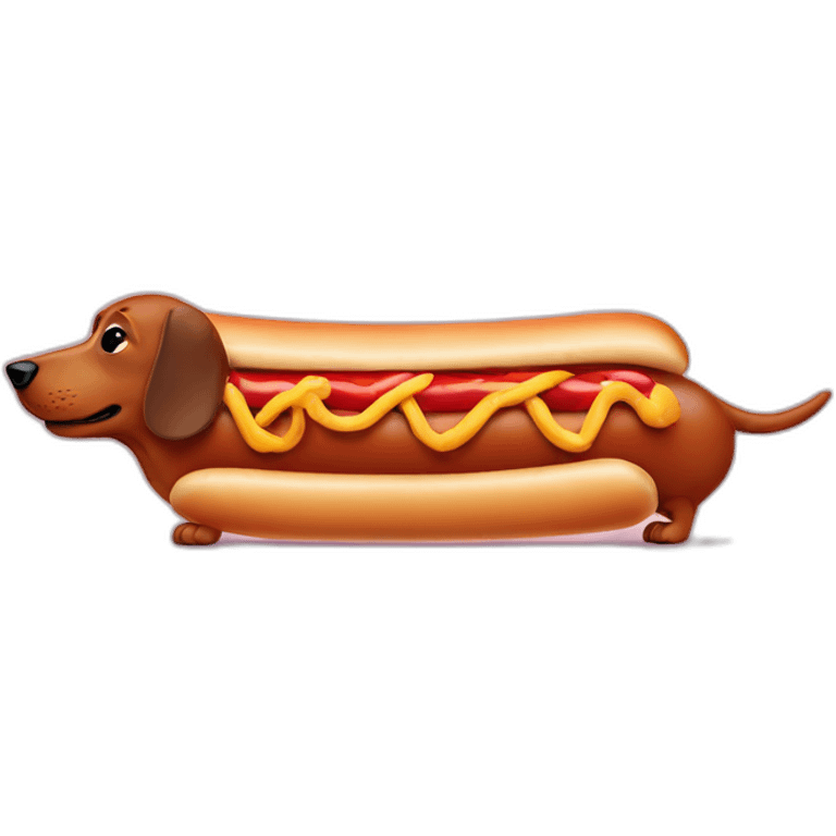 dachshund-with-hotdog-body emoji