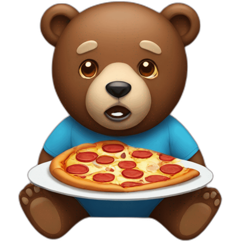 Bear Eating Pizza emoji