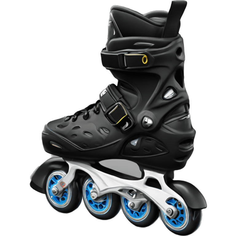 a black rollerblade inline skate, the model called "TWISTER XT" with a more edgy design emoji