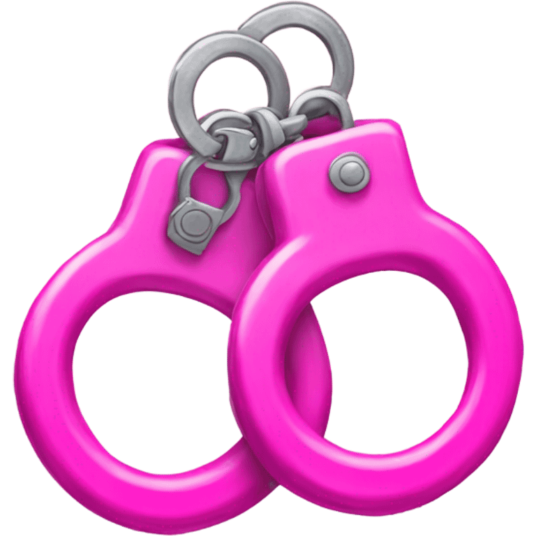 Fuzzy pink handcuffs  emoji