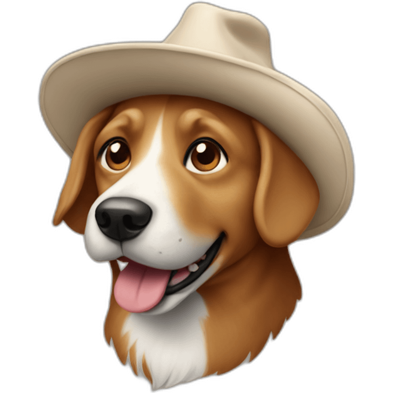 Happy dog with a hat and pointy ears emoji